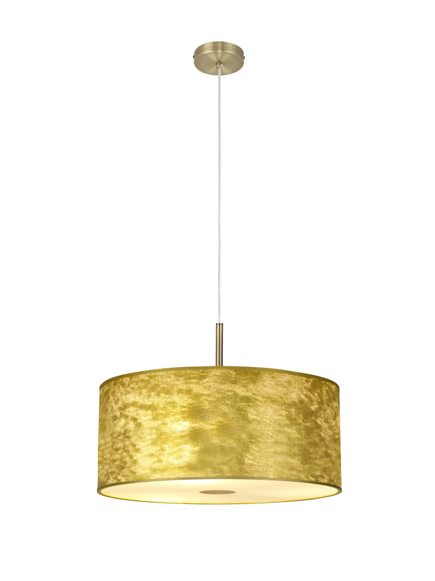 Baymont 50cm 5 Light Pendant Antique Brass, Gold Leaf, Frosted Diffuser DK0852  Deco Baymont AB GL
